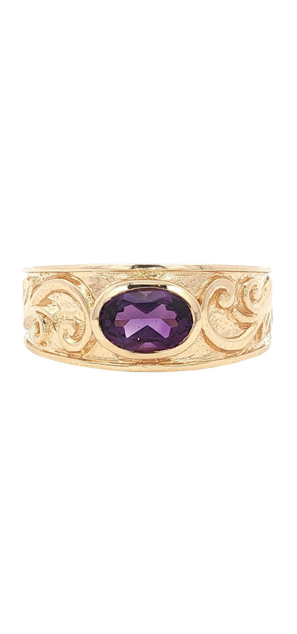 14K Gold Ring with Amethyst